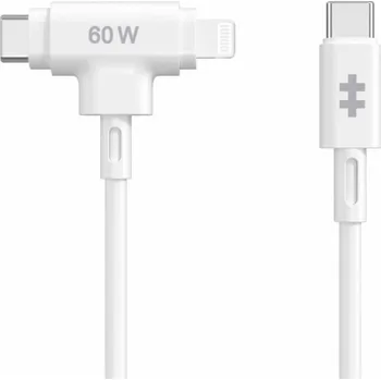Datový kabel HyperJuice - Kabel Lightning - USB-C s piny (male) do Lightning, USB-C s piny (male) - 1.5 m - bílá
