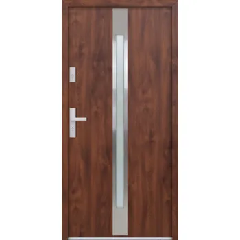 Vchodové dveře Hahn-Türke Vchodové dveře ATU68-M505 Barva: Ořech, Směr otevírání: Levé, Dovnitř, Celkové rozměry: 900x2070mm