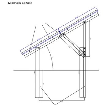 FVE konstrukce SAP30S6P23V pro 6 panelů 30st. do země 2x3 vertikální