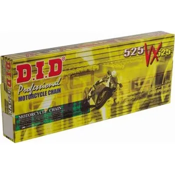 Řetězová sada pro motocykl řetěz 525VX, D.I.D. - Japonsko (barva černá, 106 článků vč. spojky ZJ)