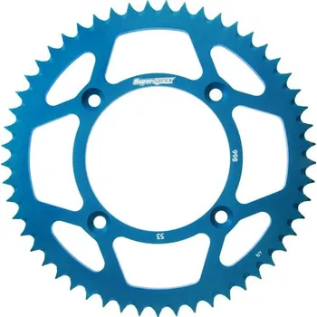 Řetězová sada pro motocykl Hliníková řetězová rozeta SUPERSPROX RAL-998:53-BLU modrá 53 zubů, 428