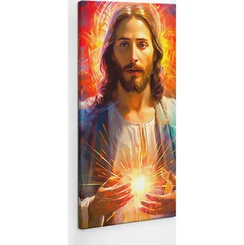 Obraz Foto-obraz na plátně Fotografie Vertikální Barevná Ilustrace Ježíše 50x100 cm