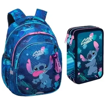 Dětské zboží ZVÝHODNĚNÁ SADA LILO A STITCH-BATOH A PLNĚ VYBAVENÝ TŘÍPATROVÝ PENÁL