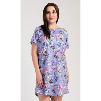 Dámské noční prádlo Nelit Košilka Betty Vienetta bavlněná s exotickým potiskem, modrošedá 1XL i232_9591_55455957:modrošedá 1XL