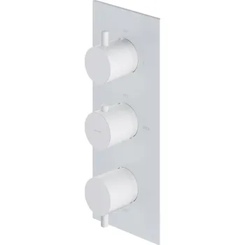 Vodovodní baterie OMNIRES - Y termostatická sprchová a vanová baterie, 3-výtoková, podomítková, el. povrchová montáž, bílá matná Y1238-KROWM