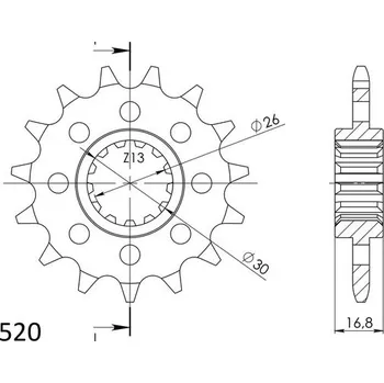 Řetězová sada pro motocykl Řetězové kolečko SUPERSPROX CST-1269:15 15 zubů, 520