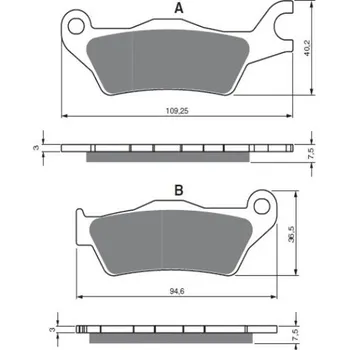 Brzda pro motocykl Brzdové destičky GOLDFREN 381 S33 STREET FRONT