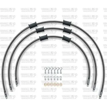 STANDARD Hadice přední brzdy sada Venhill POWERHOSEPLUS KAW-15002F-CB (3 hadice v sadě) karbonové hadice, chromové koncovky