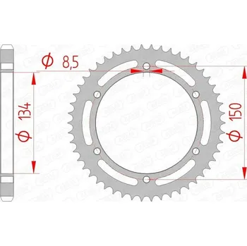 Nářadí na motocykly 16203-48 ZADNÍ ROZETA MOTO. OCELOVÁ, POZINKOVANÁ, STŘÍBRNÁ AFAM