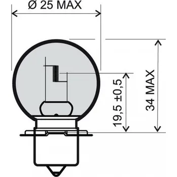 Osvětlení pro motocykl Přední světlo RMS 246510475 SB25 P26S 6V 15W