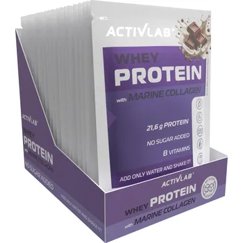 Protein Syrovátkový protein s mořským kolagenem 20 sáčků čokoláda mléčná bílkovina WPC