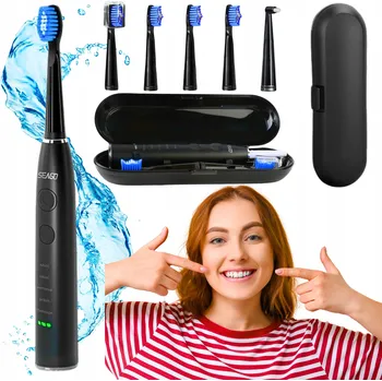 Elektrický zubní kartáček ELEKTRICKÝ SONICKÝ ZUBNÍ KARTÁČEK AKUMULÁTOROVÝ 5 NÁSTAVCŮ POUZDRO