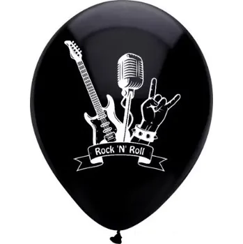 Černý nafukovací balónek pro děti s potiskem kytary
