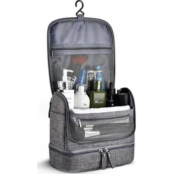 Kosmetická taška Kosmetická taštička Renew Force rozkládací šedá 4,50 l 3 přihrádky s háčkem