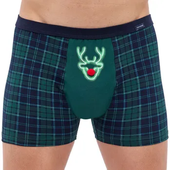 Zelené Vánoční Boxerky Red Nose - Cornette, Zelená XXL i41_9999954237_2:zelená_3:XXL_