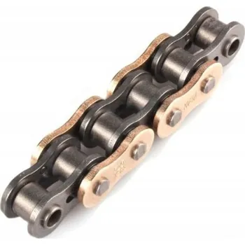 Nářadí na motocykly Řetěz Afam 525 XSR2-G 98 článků Xs-Ring s nýtovací spojkou, zlatý
