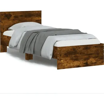 Postel zahrada-XL Rám postele s čelem a LED osvětlením kouřový dub 90 x 200 cm 838810