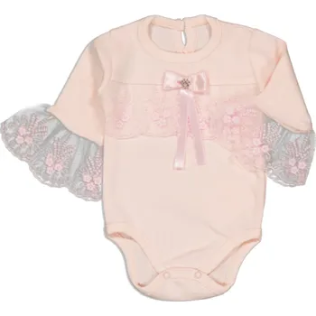 Dívčí body lososové, s volánky Tafyy 62/68