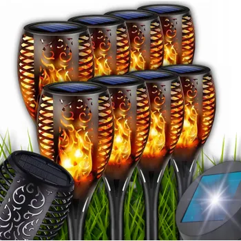 Venkovní osvětlení 8x SOLÁRNÍ ZAHRADNÍ LAMPA IMITACE OHNĚ EFEKT PLAMENE ZAPICHOVACÍ DEKORATIVNÍ