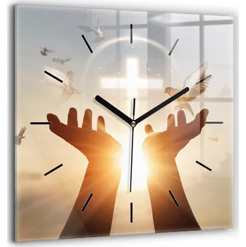 Hodiny Nástěnné hodiny SacroArte béžové 60 cm