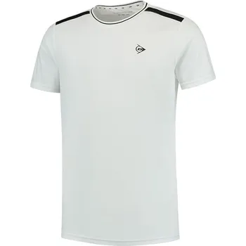 CHLAPECKÉ TENISOVÉ TRIČKO DUNLOP CLUB CREW TEE BOY WHITE/BLACK 140
