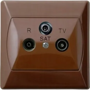 Elektrická zásuvka Anténní zásuvka nástěnná Ospel hnědá