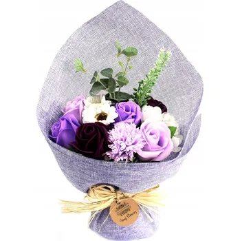 umělá květina DEN ŽEN květiny FIALOVÁ růže mýdlová kytice narozeniny jmeniny dárek