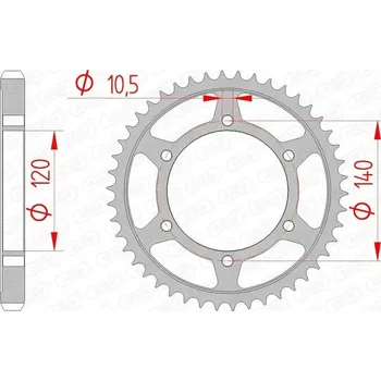 Nářadí na motocykly Ozubení zadní ocelové Afam 16603, 45z, velikost 530