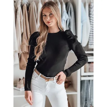 Dámský svetr Dámský svetr s bufky ELENORI černý DStreet černá 3273845
