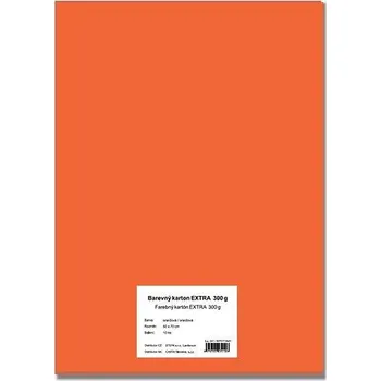 Karton Barevný karton Extra 300g 50x70cm, 10listů, oranžová