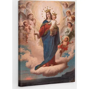 Obraz Fotoobraz Obraz na plátně Dárek Marie s děťátkem mezi anděly