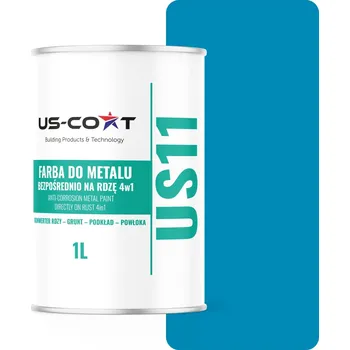 barva na kov US-Coat antikorozní akrylová Barva na kov 1 l SVĚTLE MODRÁ RAL5012 matná