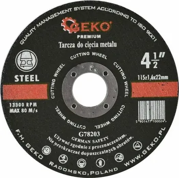 Řezný kotouč Kotouč řezný na kov, 115x1,6mm GEKO