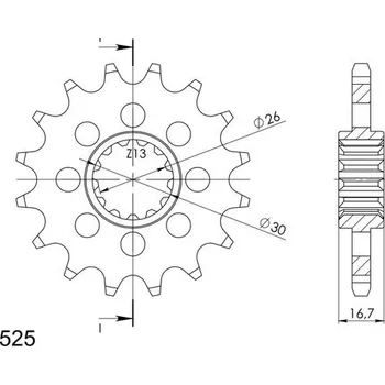 Řetězová sada pro motocykl Řetězové kolečko SUPERSPROX CST-1370:16 16 zubů, 525