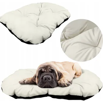 Pelíšek pro psa PELÍŠEK PRO PSA POLŠTÁŘ POTAH ODOLNÉ 120X90 CM BÉŽOVÉ