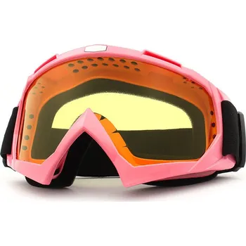 Motocyklové brýle MX brýle TXR Core růžové se žlutým plexi