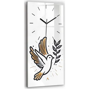 Hodiny Skleněné hodiny Sklo Tichý mechanismus Loft Nástěnný holub Duch svatý 30x60