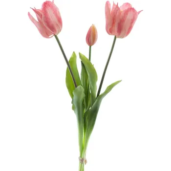 umělá květina umělé květiny, Tulipán 'Sally' svazek x3 růžová V43 cm