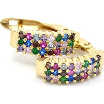 Náušnice Zlaté náušnice s barevnými kamínky 2,50g
