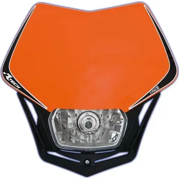 Osvětlení pro motocykl UNI přední maska včetně světla V-Face, RTECH (oranžovo-černá)