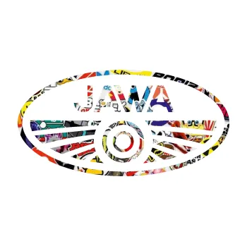Samolepící dekorace Jawa logo (83 - Sticker bomb) SAMOLEPKA NA AUTO, NÁLEPKA, FÓLIE, POLEP, TUNING, VLASTNÍ TEXT, TISK, AUTOSAMOLEPKY.cz, POLEPY, OBRÁZEK, LOGO, 3D STICKERS