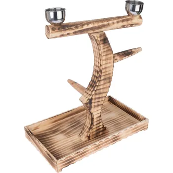 Příslušenství ke kleci pro ptáka D50,5xŠ29xH52cm TIAKI dřevěné bidýlko pro papoušky příslušenství ke klecím