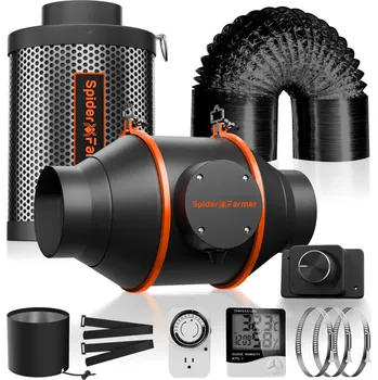 Domácí ventilátor Spider Farmer 102mm Inline Ventilátor 348m³/h, regulátor rychlosti