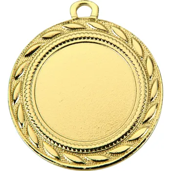 Medaile s emblémem průměr 40 mm s listy vavřínu - Zlatá