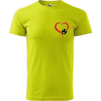 Pánské tričko DOBRÝ TRIKO Pánské tričko s potiskem Míč srdce Velikost: L, Barva: Limetková