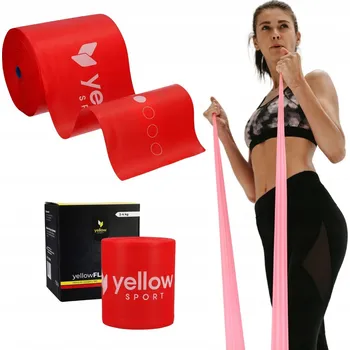 30metrová GUMA POSILOVACÍ PÁSKA yellowFLAT band TPE - červená (červená). Odpor 2-4 kg