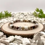 Certom Minerální náramek – zebra jaspis a bílá láva 0172