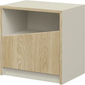 Noční stolek Jurek Meble Aston noční stolek P, šedá béžová / olejovaný dub