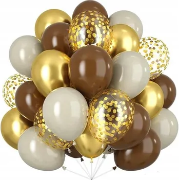 Balónek Sada balónků bílé zlaté lesklé krémové béžové broskvové Boho 25 Ks
