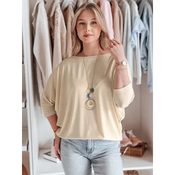 Dámská halenka Dámská halenka oversize s náhrdelníkem DStreet krémová 3273832